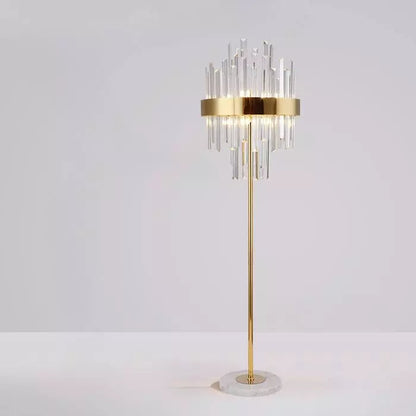 Lampadaire Doré en Cristal