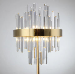 Lampadaire Doré en Cristal