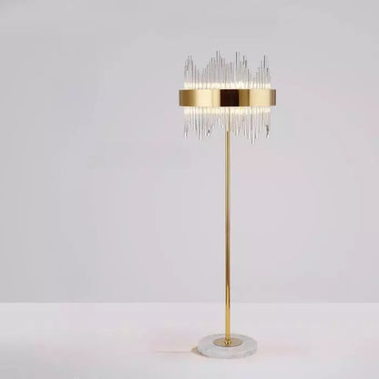 Lampadaire Doré Avec Pied en Marbre