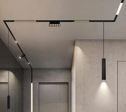 Rail magnétique encastrable pour plafond à éclairage magnétique