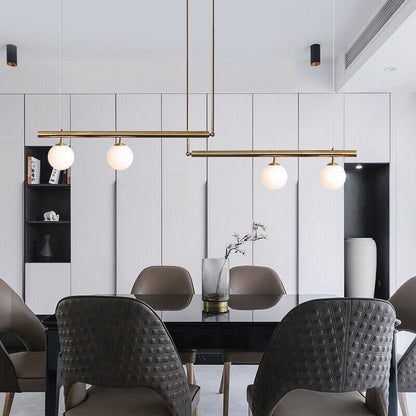 Suspension Minimaliste à Boules Blanches