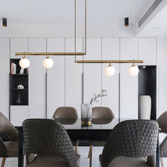 Suspension Minimaliste à Boules Blanches